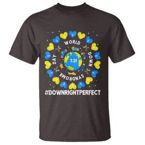 World Down Syndrome Day T Shirt 321 Awareness Support Blue Yellow Ribbon Down Right Perfect TS10 Dark Chocolate Print Your Wear