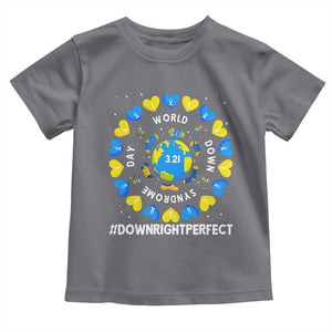 World Down Syndrome Day Toddler T Shirt 321 Awareness Support Blue Yellow Ribbon Down Right Perfect TS10 Charcoal Print Your Wear