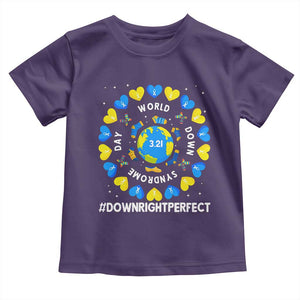 World Down Syndrome Day Toddler T Shirt 321 Awareness Support Blue Yellow Ribbon Down Right Perfect TS10 Purple Print Your Wear