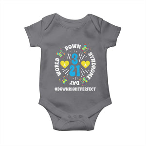 World Down Syndrome Day Baby Onesie 321 Awareness Support Blue Yellow Ribbon TS10 Charcoal Print Your Wear