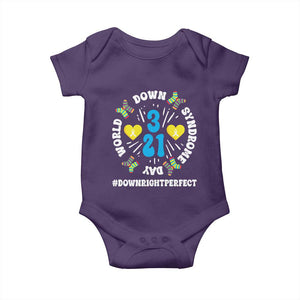 World Down Syndrome Day Baby Onesie 321 Awareness Support Blue Yellow Ribbon TS10 Purple Print Your Wear