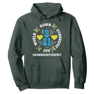 World Down Syndrome Day Hoodie 321 Awareness Support Blue Yellow Ribbon TS10 Dark Forest Green Print Your Wear