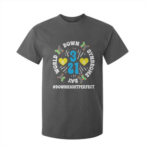 World Down Syndrome Day T Shirt For Kid 321 Awareness Support Blue Yellow Ribbon TS10 Dark Heather Print Your Wear