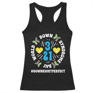World Down Syndrome Day Racerback Tank Top 321 Awareness Support Blue Yellow Ribbon TS10 Black Print Your Wear