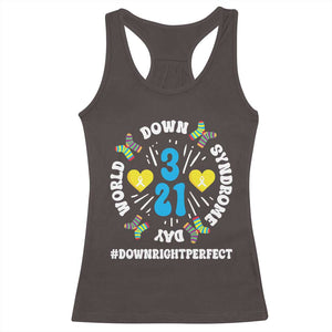 World Down Syndrome Day Racerback Tank Top 321 Awareness Support Blue Yellow Ribbon TS10 Dark Chocolate Print Your Wear