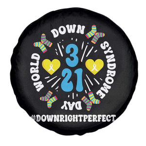 World Down Syndrome Day Spare Tire Cover 321 Awareness Support Blue Yellow Ribbon TS10 Print Your Wear