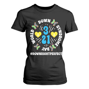 World Down Syndrome Day T Shirt For Women 321 Awareness Support Blue Yellow Ribbon TS10 Black Print Your Wear