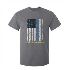 World Down Syndrome Day T Shirt For Kid Blue Yellow Ribbon American Flag 321 TS10 Charcoal Print Your Wear