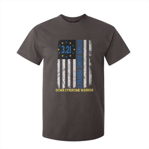 World Down Syndrome Day T Shirt For Kid Blue Yellow Ribbon American Flag 321 TS10 Dark Chocolate Print Your Wear