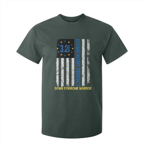 World Down Syndrome Day T Shirt For Kid Blue Yellow Ribbon American Flag 321 TS10 Dark Forest Green Print Your Wear