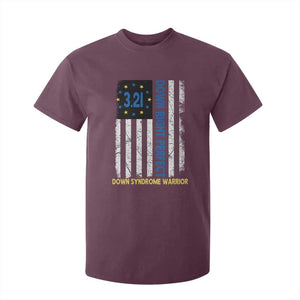 World Down Syndrome Day T Shirt For Kid Blue Yellow Ribbon American Flag 321 TS10 Maroon Print Your Wear