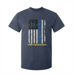 World Down Syndrome Day T Shirt For Kid Blue Yellow Ribbon American Flag 321 TS10 Navy Print Your Wear