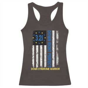 World Down Syndrome Day Racerback Tank Top Blue Yellow Ribbon American Flag 321 TS10 Dark Chocolate Print Your Wear