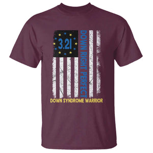 World Down Syndrome Day T Shirt Blue Yellow Ribbon American Flag 321 TS10 Maroon Print Your Wear