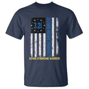 World Down Syndrome Day T Shirt Blue Yellow Ribbon American Flag 321 TS10 Navy Print Your Wear