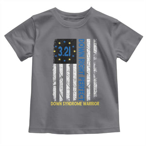 World Down Syndrome Day Toddler T Shirt Blue Yellow Ribbon American Flag 321 TS10 Charcoal Print Your Wear