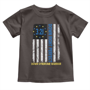 World Down Syndrome Day Toddler T Shirt Blue Yellow Ribbon American Flag 321 TS10 Dark Chocolate Print Your Wear