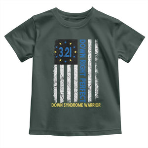 World Down Syndrome Day Toddler T Shirt Blue Yellow Ribbon American Flag 321 TS10 Dark Forest Green Print Your Wear