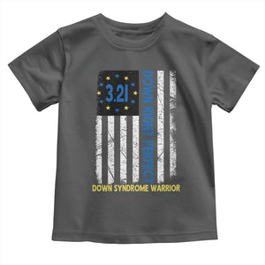 World Down Syndrome Day Toddler T Shirt Blue Yellow Ribbon American Flag 321 TS10 Dark Heather Print Your Wear