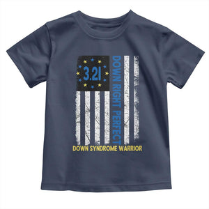 World Down Syndrome Day Toddler T Shirt Blue Yellow Ribbon American Flag 321 TS10 Navy Print Your Wear
