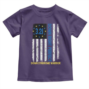 World Down Syndrome Day Toddler T Shirt Blue Yellow Ribbon American Flag 321 TS10 Purple Print Your Wear