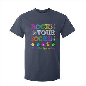 World Down Syndrome Day T Shirt For Kid Rock Your Socks Awareness Support 321 TS10 Navy Print Your Wear