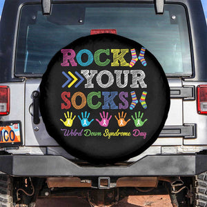 World Down Syndrome Day Spare Tire Cover Rock Your Socks Awareness Support 321 TS10 No hole Black Print Your Wear