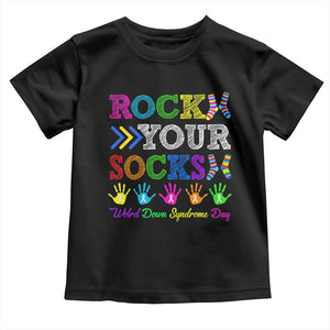 World Down Syndrome Day Toddler T Shirt Rock Your Socks Awareness Support 321 TS10 Black Print Your Wear