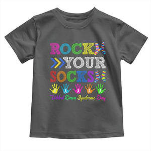World Down Syndrome Day Toddler T Shirt Rock Your Socks Awareness Support 321 TS10 Dark Heather Print Your Wear