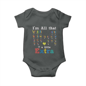 World Down Syndrome Day Baby Onesie 321 Awareness Support All That Little Extra T21 TS10 Dark Heather Print Your Wear