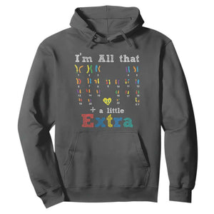 World Down Syndrome Day Hoodie 321 Awareness Support All That Little Extra T21 TS10 Dark Heather Print Your Wear