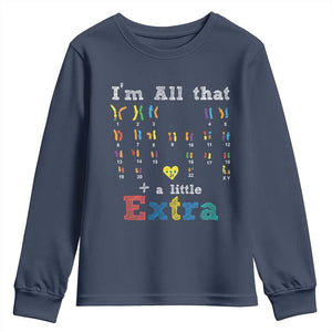 World Down Syndrome Day Youth Sweatshirt 321 Awareness Support All That Little Extra T21 TS10 Navy Print Your Wear