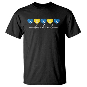 Down Syndrome Awareness T Shirt Blue Yellow Ribbon Be Kind TS10 Black Print Your Wear