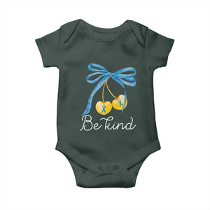 World Down Syndrome Day Baby Onesie Blue Yellow Cherry Bow Coquette Be Kind TS10 Print Your Wear