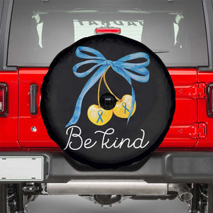World Down Syndrome Day Spare Tire Cover Blue Yellow Cherry Bow Coquette Be Kind TS10 Black Print Your Wear