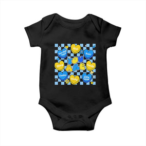 World Down Syndrome Day Baby Onesie Blue Yellow Ribbon Retro Heart Love TS10 Black Print Your Wear