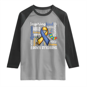 Down Syndrome Awareness Raglan Shirt Rock Your Socks Different Not Less TS10 Sport Gray Black Print Your Wear