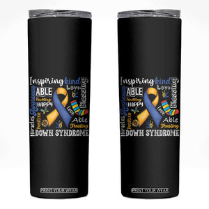 Down Syndrome Awareness Skinny Tumbler Rock Your Socks Different Not Less TS10 Black Print Your Wear