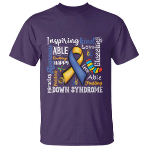 Down Syndrome Awareness T Shirt Rock Your Socks Different Not Less TS10 Purple Print Your Wear