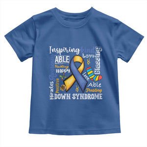 Down Syndrome Awareness Toddler T Shirt Rock Your Socks Different Not Less TS10 Royal Blue Print Your Wear