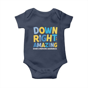 World Down Syndrome Day Baby Onesie 321 Awareness Support Down Right Amazing Three Arrows TS10 Navy Print Your Wear