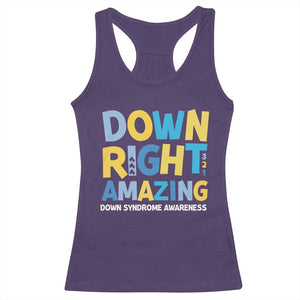 World Down Syndrome Day Racerback Tank Top 321 Awareness Support Down Right Amazing Three Arrows TS10 Purple Print Your Wear
