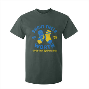 World Down Syndrome Day T Shirt For Kid 321 Awareness Support Shout Their Worth TS10 Dark Forest Green Print Your Wear