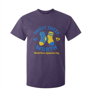 World Down Syndrome Day T Shirt For Kid 321 Awareness Support Shout Their Worth TS10 Purple Print Your Wear
