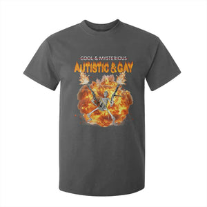 Autistic And Gay Skeleton Explosion T Shirt For Kid TS10 Dark Heather Print Your Wear