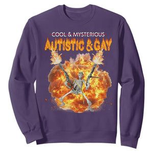 Autistic And Gay Skeleton Explosion Sweatshirt TS10 Purple Print Your Wear