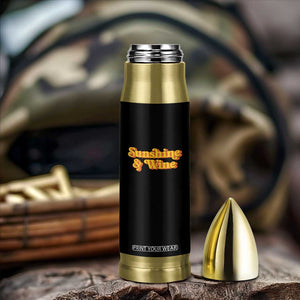 Funny Drinking Bullet Tumbler Sunshine & Wine Retro Drinking Summer Vintage 70's TS10 Print Your Wear
