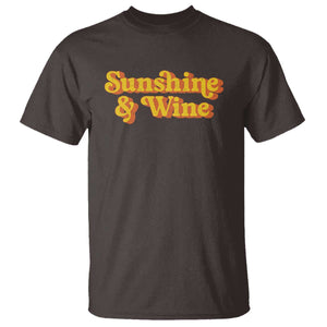 Funny Drinking T Shirt Sunshine & Wine Retro Drinking Summer Vintage 70's TS10 Dark Chocolate Print Your Wear