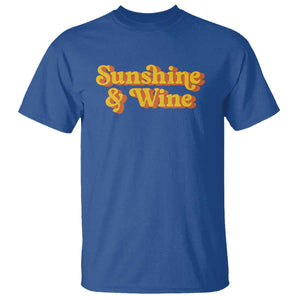 Funny Drinking T Shirt Sunshine & Wine Retro Drinking Summer Vintage 70's TS10 Royal Blue Print Your Wear