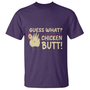 Guess What Chicken Butt T Shirt Funny Chicken Farmer Farming TS10 Purple Print Your Wear
